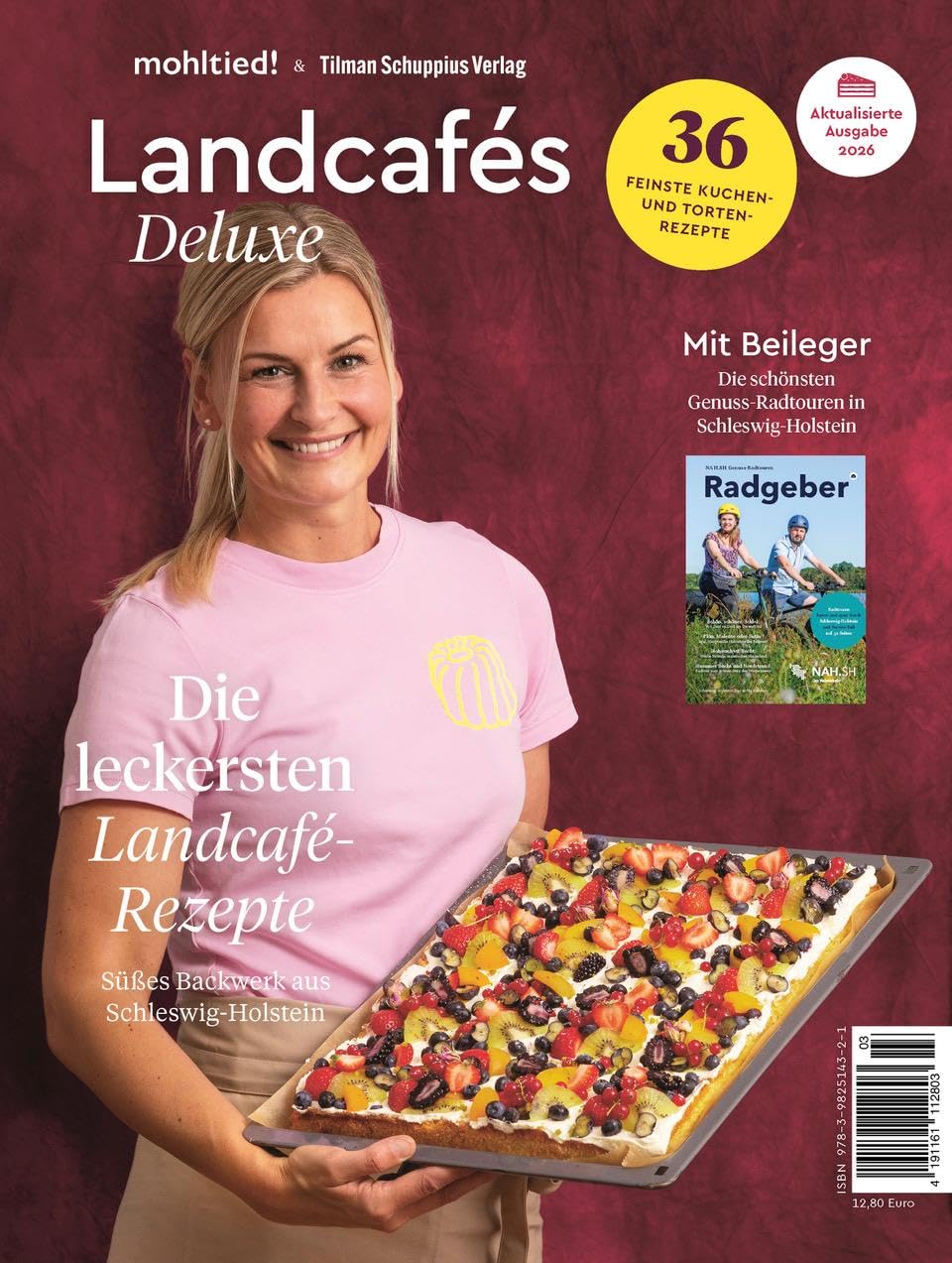 Buchcover „Landcafés Deluxe“ von mohltied! und Tilman Schuppius Verlag, mit Julia Behncke auf dem Titel